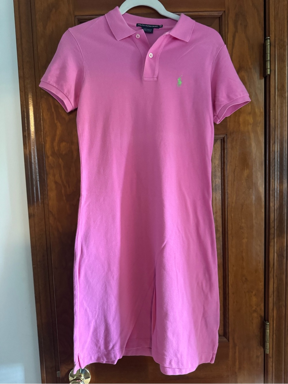 Ralph Lauren Sport Pink Polo Dress with Green Logo